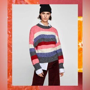 Zara Striped Multicolor Sweater
